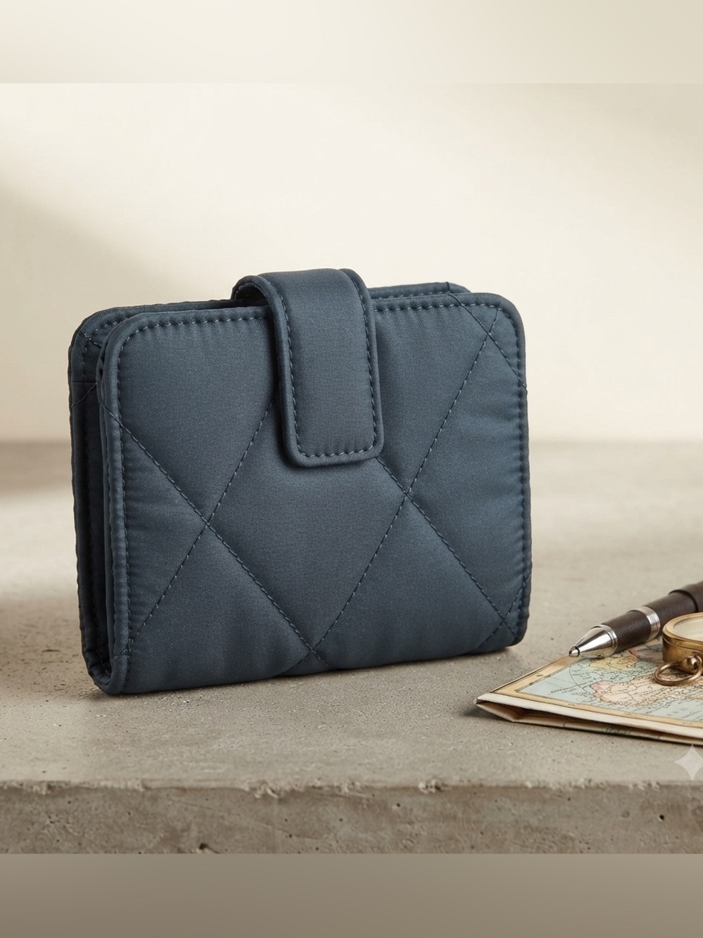 Quilted Blue Wallet